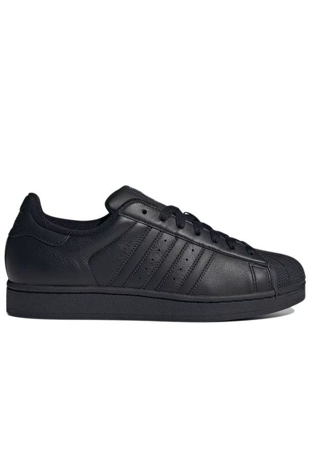 Adidas - Buty unisex adidas Originals Superstar II JI0081 - czarne. Zapięcie: pasek. Kolor: czarny. Materiał: skóra, guma. Szerokość cholewki: normalna. Wzór: aplikacja. Sezon: lato. Model: Adidas Superstar