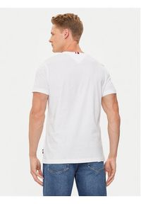 TOMMY HILFIGER - Tommy Hilfiger T-Shirt Global Stripe MW0MW34388 Biały Regular Fit. Kolor: biały. Materiał: bawełna