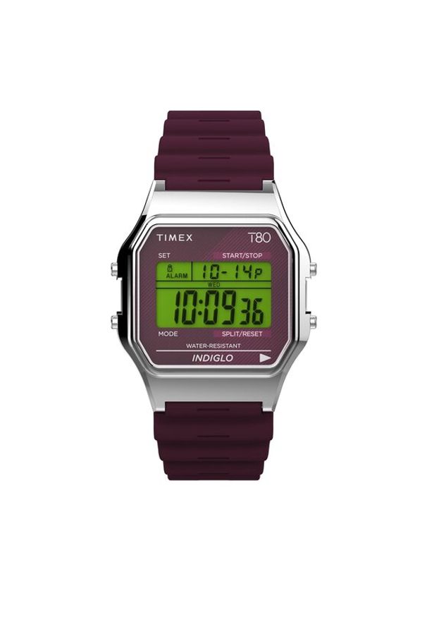 Timex Zegarek T80 TW2V41300 Bordowy. Kolor: czerwony