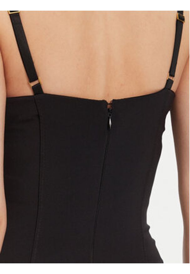 Elisabetta Franchi Sukienka koktajlowa AB-702-51E2 Czarny Regular Fit. Kolor: czarny. Materiał: syntetyk. Styl: wizytowy