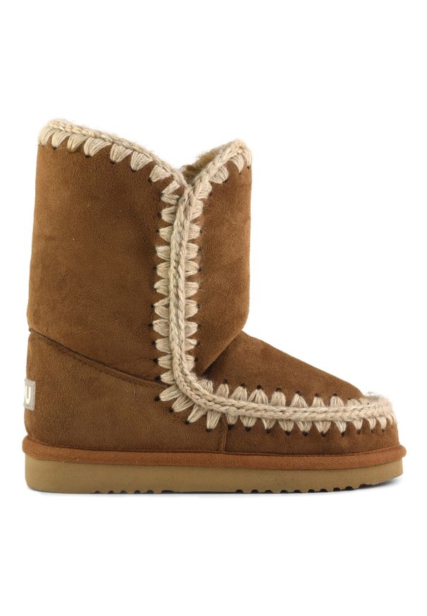 Mou - MOU ESKIMO BOOT 24 Śniegowce damskie. Wysokość cholewki: przed kolano. Kolor: brązowy. Materiał: materiał, wełna, zamsz. Szerokość cholewki: normalna. Sezon: zima. Styl: elegancki