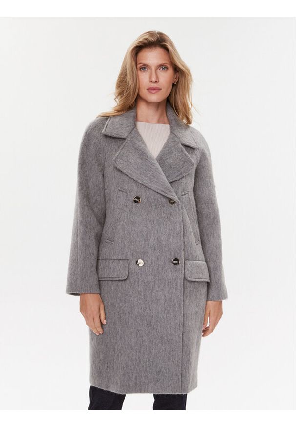 Płaszcz wełniany Liu Jo. Kolor: szary. Materiał: syntetyk, wełna