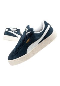 Buty sneakersy damskie Puma Suede XL Hairy skóra modne granatowe. Kolor: niebieski. Materiał: skóra. Model: Puma Suede