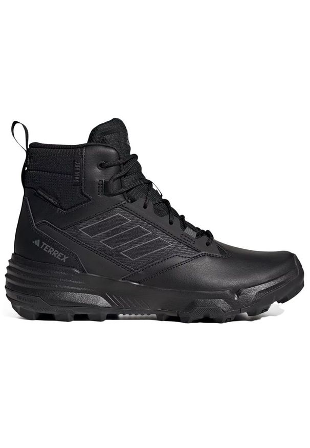 Adidas - Buty adidas Terrex Unity Leather Mid Rain.Rdy Hiking IF4977 - czarne. Kolor: czarny. Materiał: nubuk, skóra. Szerokość cholewki: normalna. Model: Adidas Terrex. Sport: wspinaczka