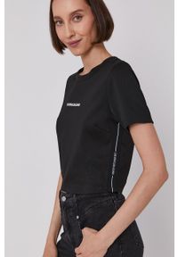 Calvin Klein Jeans T-shirt J20J217144.4890 damski kolor czarny. Okazja: na co dzień. Kolor: czarny. Materiał: dzianina. Wzór: nadruk. Styl: casual #5