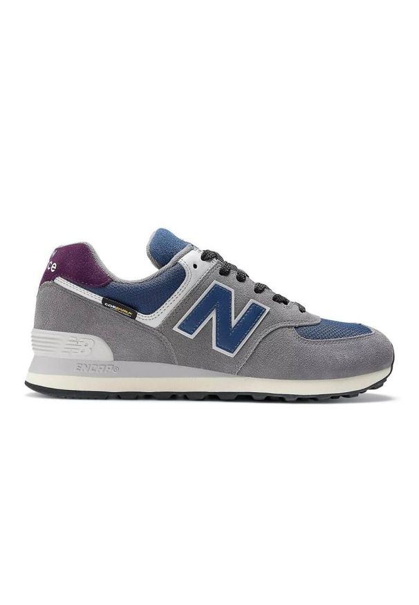 Buty New Balance M U574KGN szare. Okazja: na co dzień. Kolor: szary. Materiał: materiał, tkanina, syntetyk, guma. Szerokość cholewki: normalna. Model: New Balance 574