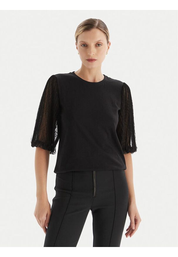 TwinSet - TWINSET Bluzka 252TT2310 Czarny Regular Fit. Kolor: czarny. Materiał: bawełna