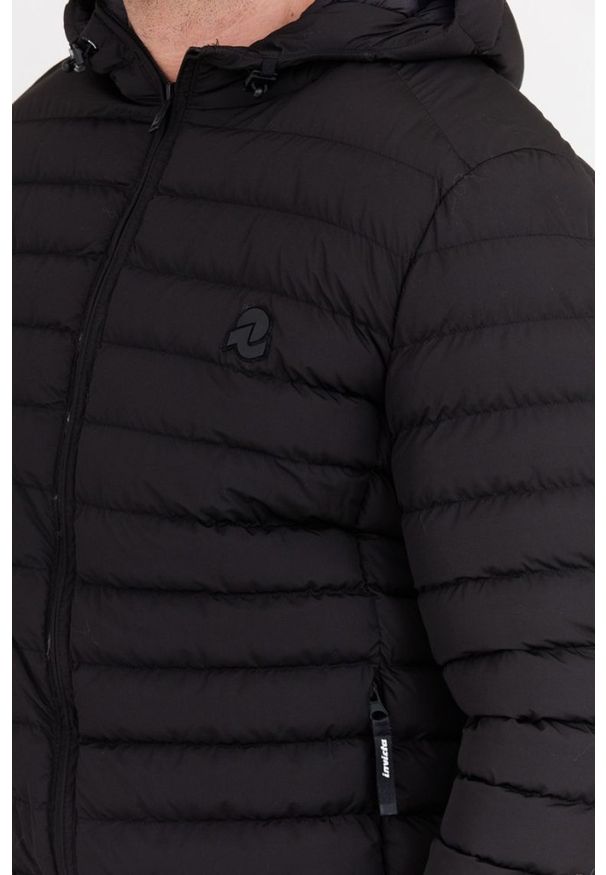 Invicta - INVICTA Czarna męska kurtka puchowa z kapturem, Rozmiar XXL. Typ kołnierza: kaptur. Kolor: czarny. Materiał: puch