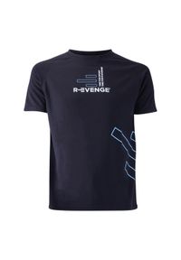 R-EVENGE - Człowiek koszulka z krótkim rękawem Fitness Running Cardio czarna. Kolor: biały, wielokolorowy, niebieski, czarny. Materiał: poliester. Długość rękawa: krótki rękaw. Długość: krótkie. Sport: bieganie, fitness
