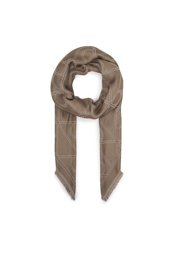 Calvin Klein Chusta Emblem Aop Contrast Lw Square Sc LV04F8077G Beżowy. Kolor: beżowy. Materiał: materiał