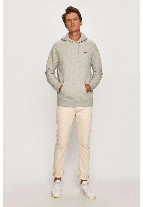 Levi's® - Levi's - Bluza. Okazja: na spotkanie biznesowe, na co dzień. Kolor: szary. Materiał: dzianina. Wzór: gładki. Styl: casual, biznesowy