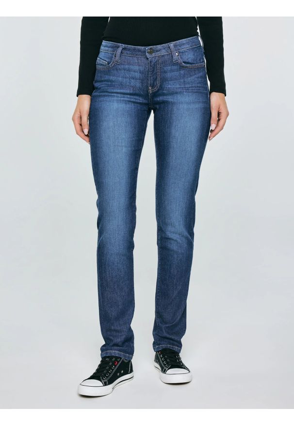 Big-Star - Jeansy damskie slim niebieskie Kitty 447. Stan: obniżony. Kolor: niebieski. Styl: klasyczny