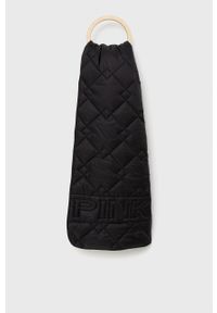 Pinko szalik damski kolor czarny gładki. Kolor: czarny. Materiał: tkanina. Wzór: gładki #1