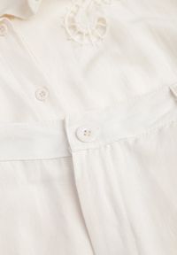 Born2be - Beżowy Rustykalny Komplet z Bawełną z Ażurowym Wzorem Spodnie i Koszula Anael. Kolor: beżowy. Materiał: bawełna. Wzór: ażurowy #4