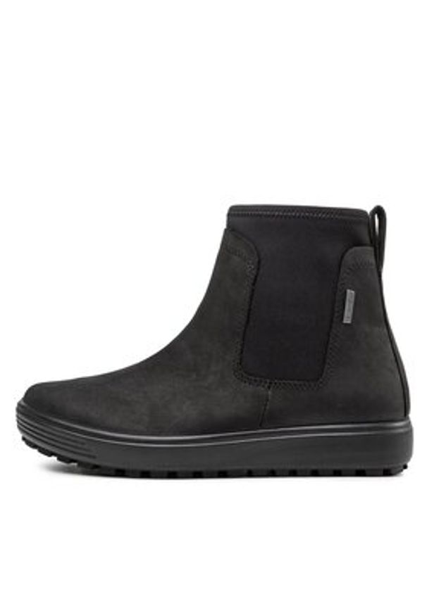 ecco - ECCO Botki Soft 7 Tred W GORE-TEX 45046351052 Czarny. Kolor: czarny. Materiał: nubuk, skóra