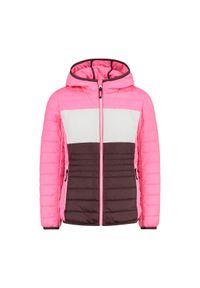 Kurtka z kapturem dla dziewczynki CMP. Typ kołnierza: kaptur. Kolor: różowy. Materiał: puch. Sport: turystyka piesza #1