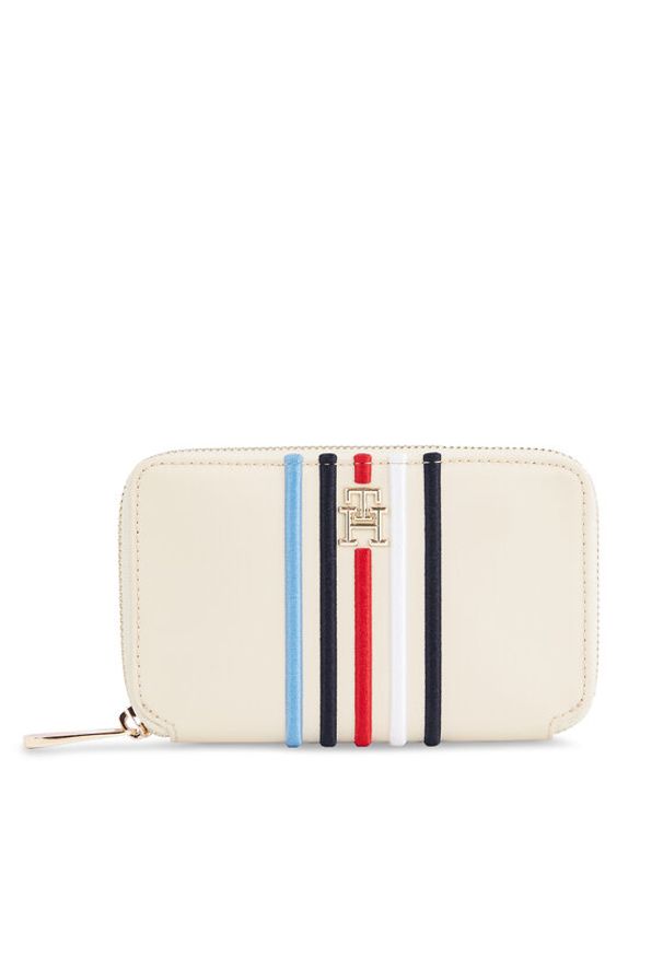 TOMMY HILFIGER - Tommy Hilfiger Duży Portfel Damski Poppy Large Za Corp AW0AW16018 Écru. Materiał: skóra