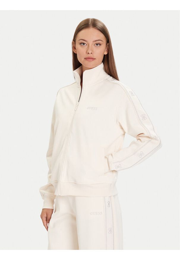 Guess Bluza V5BQ15 KCX22 Beżowy Regular Fit. Kolor: beżowy. Materiał: syntetyk