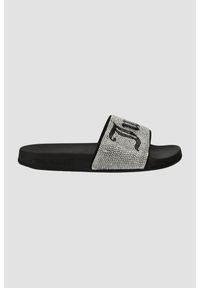 Juicy Couture - JUICY COUTURE Czarne klapki Donna Diamante Slider, Rozmiar 36. Kolor: czarny