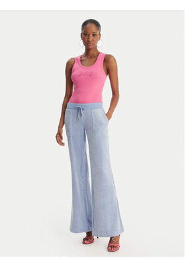 Juicy Couture Top Thin Strap JCWLV126308 Różowy Slim Fit. Kolor: różowy. Materiał: bawełna