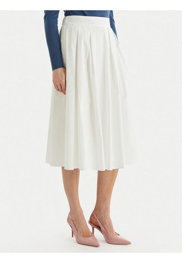 only - ONLY Spódnica trapezowa Maila 15369555 Biały Regular Fit. Kolor: biały. Materiał: bawełna