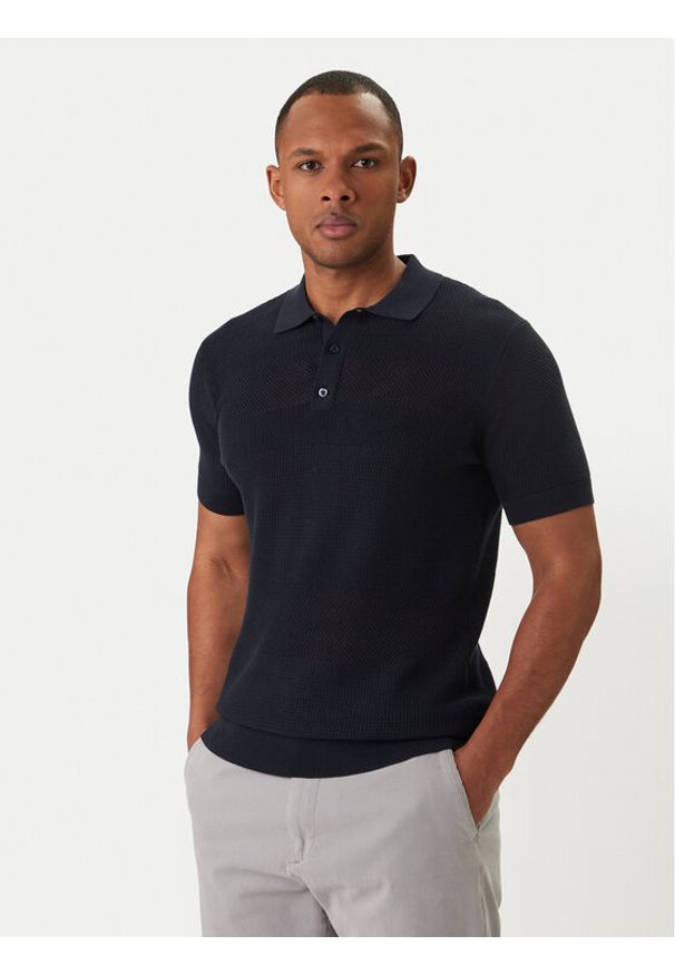 Karl Lagerfeld - KARL LAGERFELD Polo 655009 562301 Granatowy Regular Fit. Typ kołnierza: polo. Kolor: niebieski. Materiał: bawełna