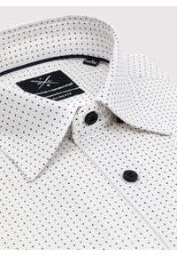 Pako Lorente - PAKO LORENTE – Biała koszula w granatowo-beżowy mikrowzór. Kolor: beżowy, biały, niebieski, wielokolorowy. Materiał: bawełna, elastan #2