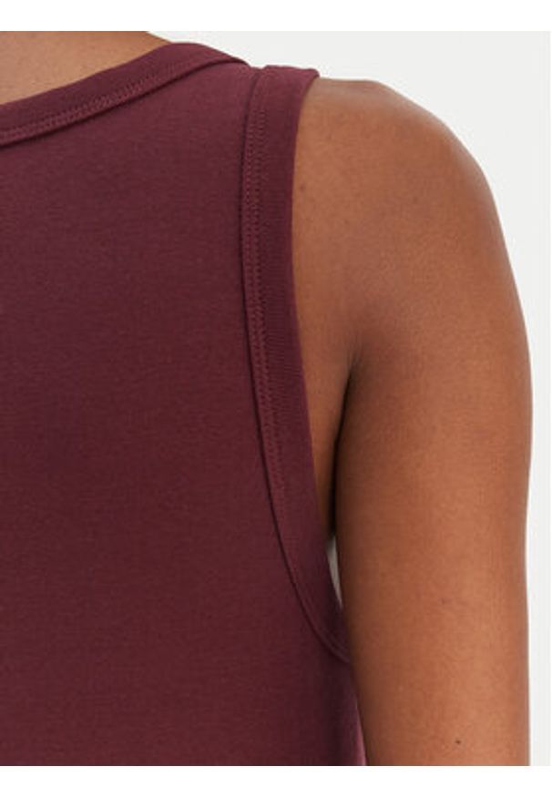 Hugo - HUGO Top Datamia 50514489 Bordowy Slim Fit. Kolor: czerwony. Materiał: bawełna