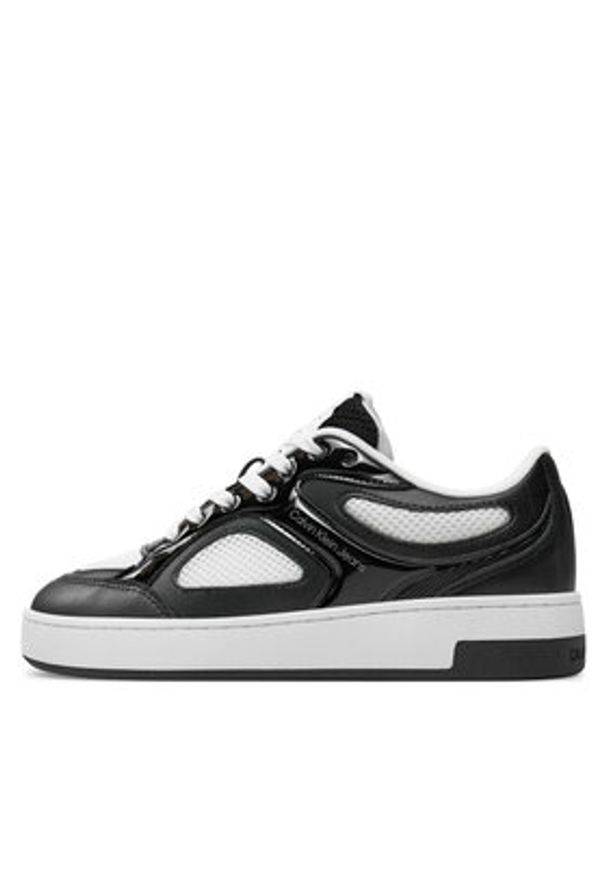 Calvin Klein Jeans Sneakersy Basket Cupsole Low Mix In Met YW0YW01387 Czarny. Kolor: czarny. Materiał: skóra