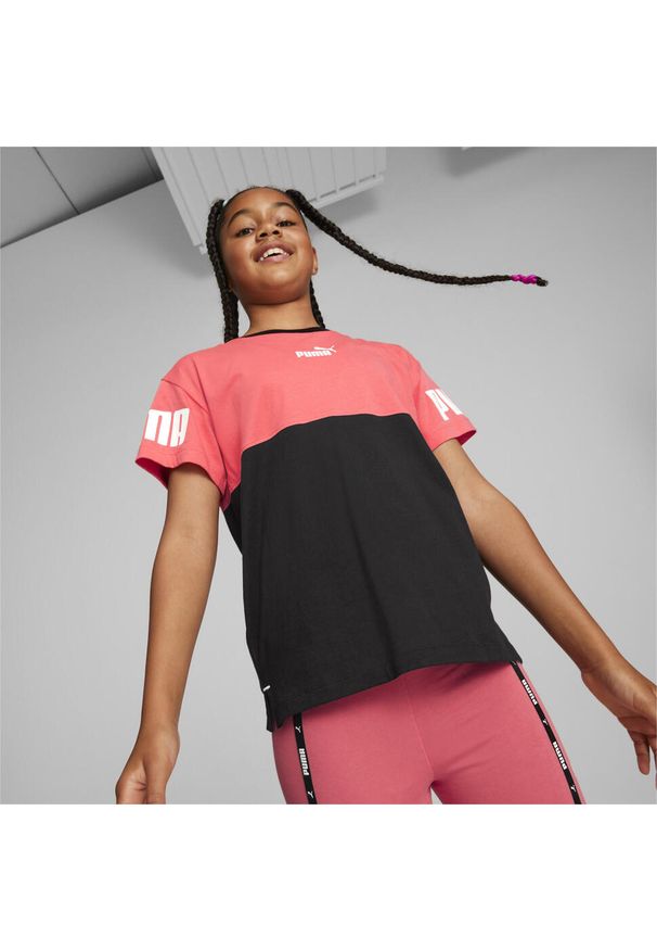 Koszulka dla dziewczynki Puma Power Colorblock G. Kolor: czarny, różowy, wielokolorowy