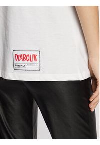 Pinko T-Shirt DIABOLIK Fabiola 1L1099 Y5SN Biały Regular Fit. Kolor: biały. Materiał: bawełna #3