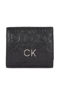 Calvin Klein Portfel damski Re-Lock Trifold Xs Emb K60K611321 Czarny. Kolor: czarny