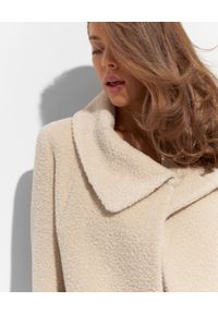 CINZIA ROCCA - Beżowy płaszcz z wełny alpaki. Kolor: beżowy. Materiał: wełna #4