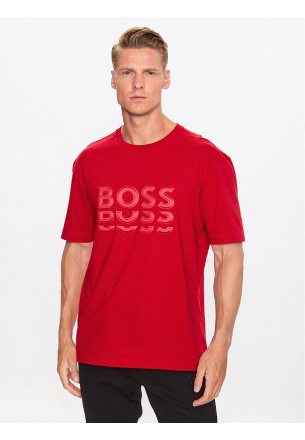BOSS - Boss T-Shirt 50495876 Czerwony Regular Fit. Kolor: czerwony. Materiał: bawełna