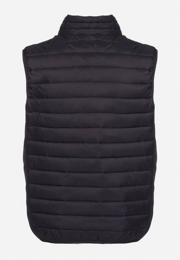 Born2be - Granatowa Pikowana Kamizelka z Kieszeniami na Suwak Hanilea. Okazja: na co dzień. Kolor: niebieski. Materiał: jeans. Styl: casual, elegancki, klasyczny