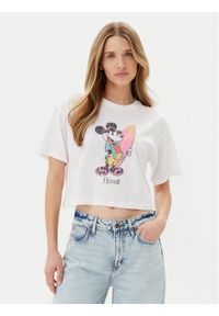 only - ONLY T-Shirt Mickey Minnie 15348126 Biały Regular Fit. Kolor: biały. Materiał: bawełna