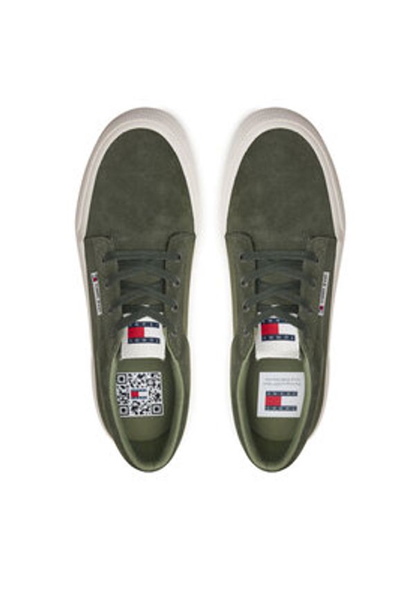 Tommy Jeans Tenisówki Tjm Vulc. Skate Derby EM0EM01427 Zielony. Kolor: zielony. Materiał: skóra, zamsz