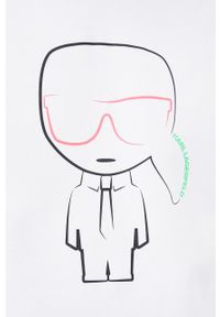Karl Lagerfeld bluza męska kolor biały z nadrukiem. Kolor: biały. Materiał: bawełna, dzianina. Wzór: nadruk #4