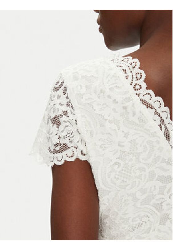 Morgan Bluzka 241-DANSA Écru Slim Fit. Kolor: kremowy. Materiał: syntetyk