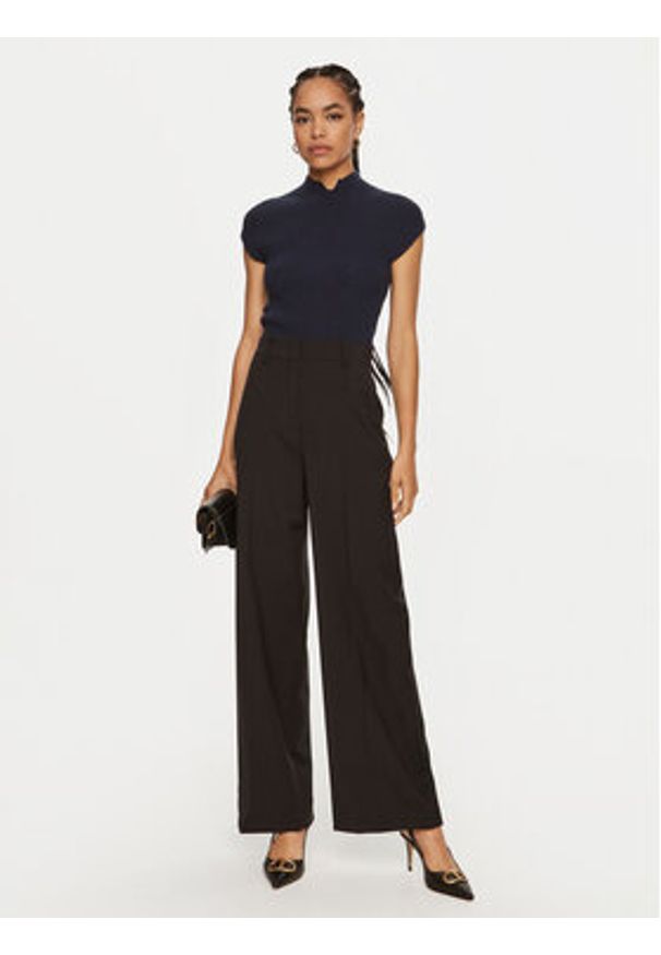 TwinSet - TWINSET Bluzka 242TP3110 Granatowy Slim Fit. Kolor: niebieski. Materiał: wiskoza