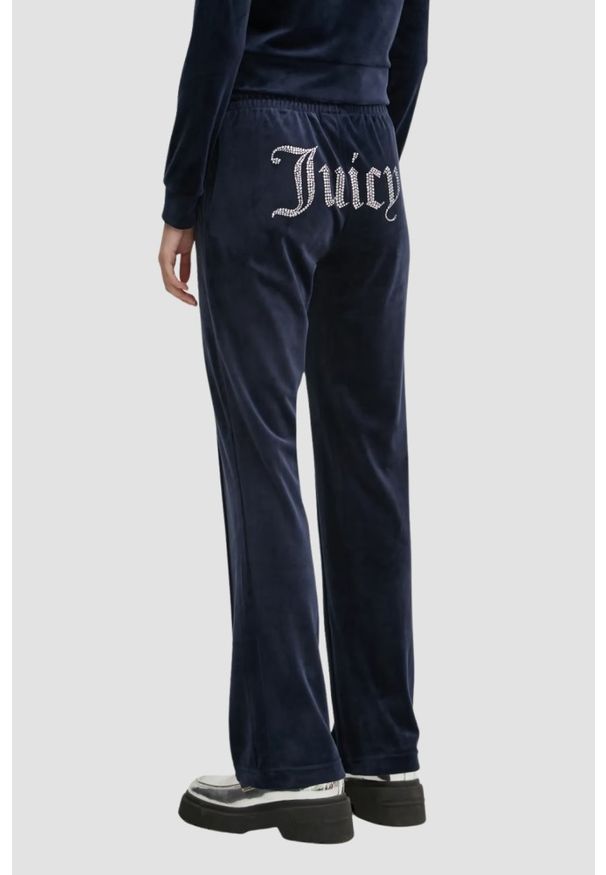 Juicy Couture - JUICY COUTURE Granatowe damskie spodnie dresowe Tina, Rozmiar XS. Kolor: niebieski. Materiał: dresówka