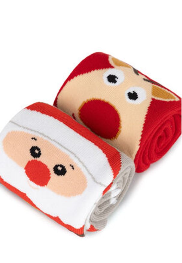 Jenny - JENNY Zestaw 2 par wysokich skarpet unisex 4WB-003-AW24 (2-pack) Czerwony. Kolor: czerwony. Materiał: bawełna