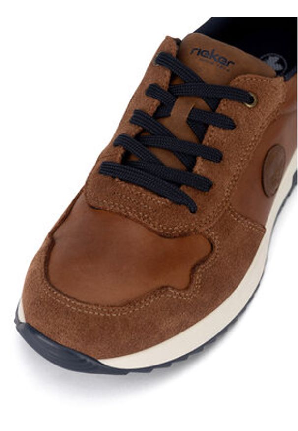 Rieker Sneakersy 16113-24 Brązowy. Kolor: brązowy. Materiał: zamsz, skóra