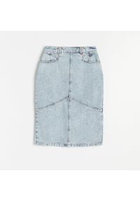 Reserved - Jeansowa spódnica midi - Niebieski. Kolor: niebieski. Materiał: jeans #1