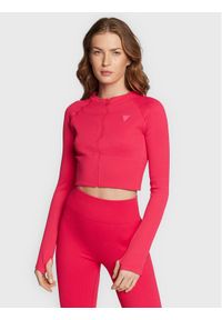 Guess Bluzka V2BP15 ZZ04V Różowy Slim Fit. Kolor: różowy. Materiał: syntetyk #1