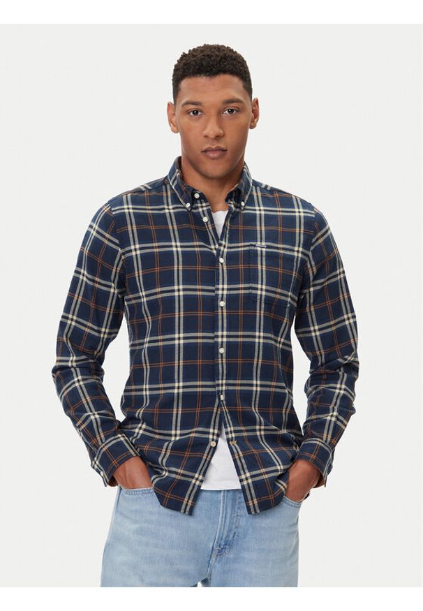 Barbour Koszula Crossfell MSH4995BL33 Granatowy Tailored Fit. Kolor: niebieski. Materiał: bawełna