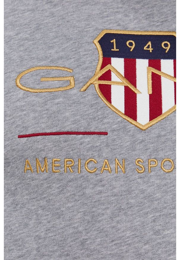 GANT - Gant - Bluza. Okazja: na co dzień. Kolor: szary. Wzór: aplikacja. Styl: casual