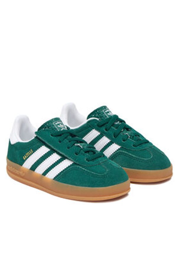 Adidas - adidas Sneakersy Gazelle Indoor Comfort Closure Elastic Lace IH9130 Zielony. Kolor: zielony. Materiał: skóra, zamsz. Model: Adidas Gazelle