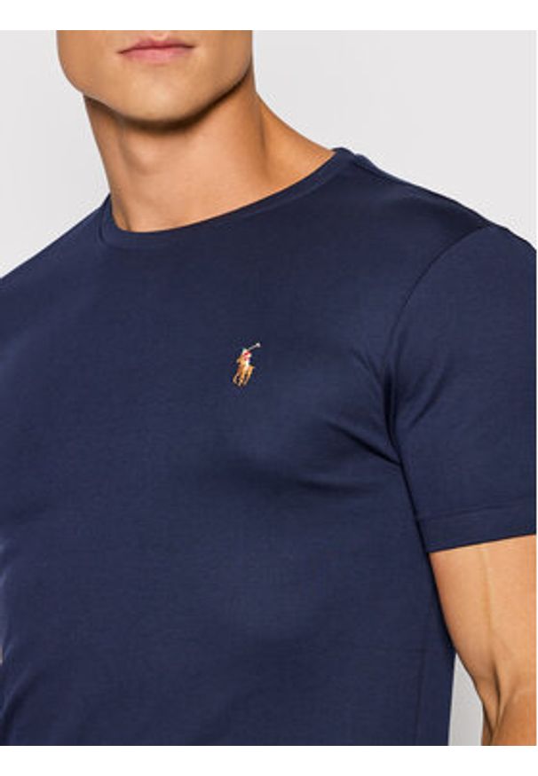 Polo Ralph Lauren T-Shirt 710740727 Granatowy Slim Fit. Typ kołnierza: polo. Kolor: niebieski. Materiał: bawełna