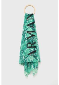Armani Exchange szal damski kolor zielony wzorzysty. Kolor: zielony